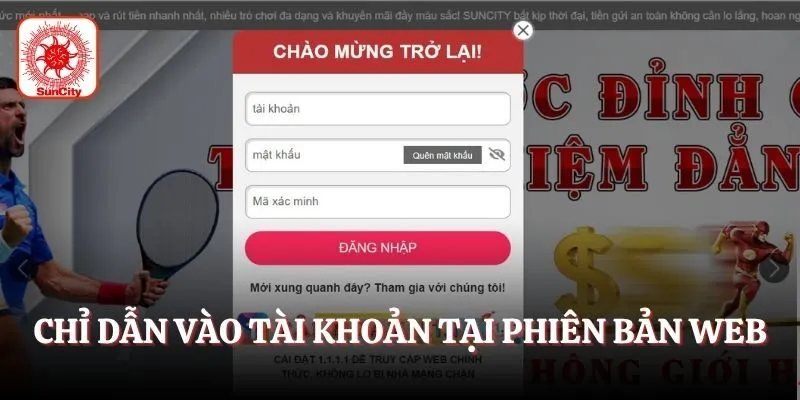 Chỉ dẫn vào tài khoản tại phiên bản web