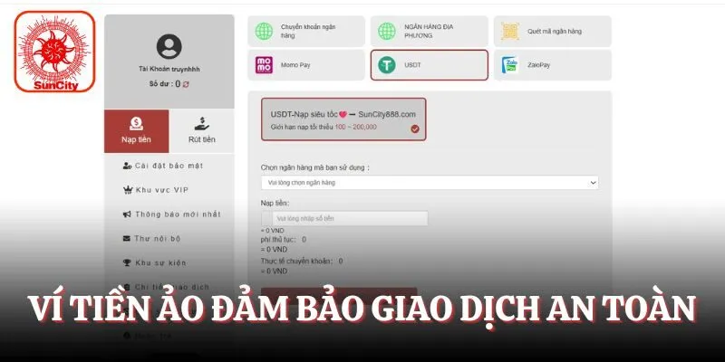 Ví tiền ảo đảm bảo giao dịch an toàn